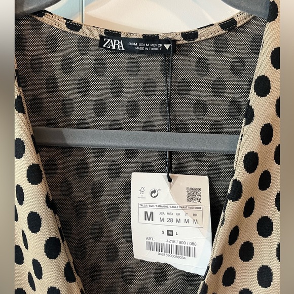 NWT Zara Belted Polka Dot Dress Size Medium - Picture 6 of 15